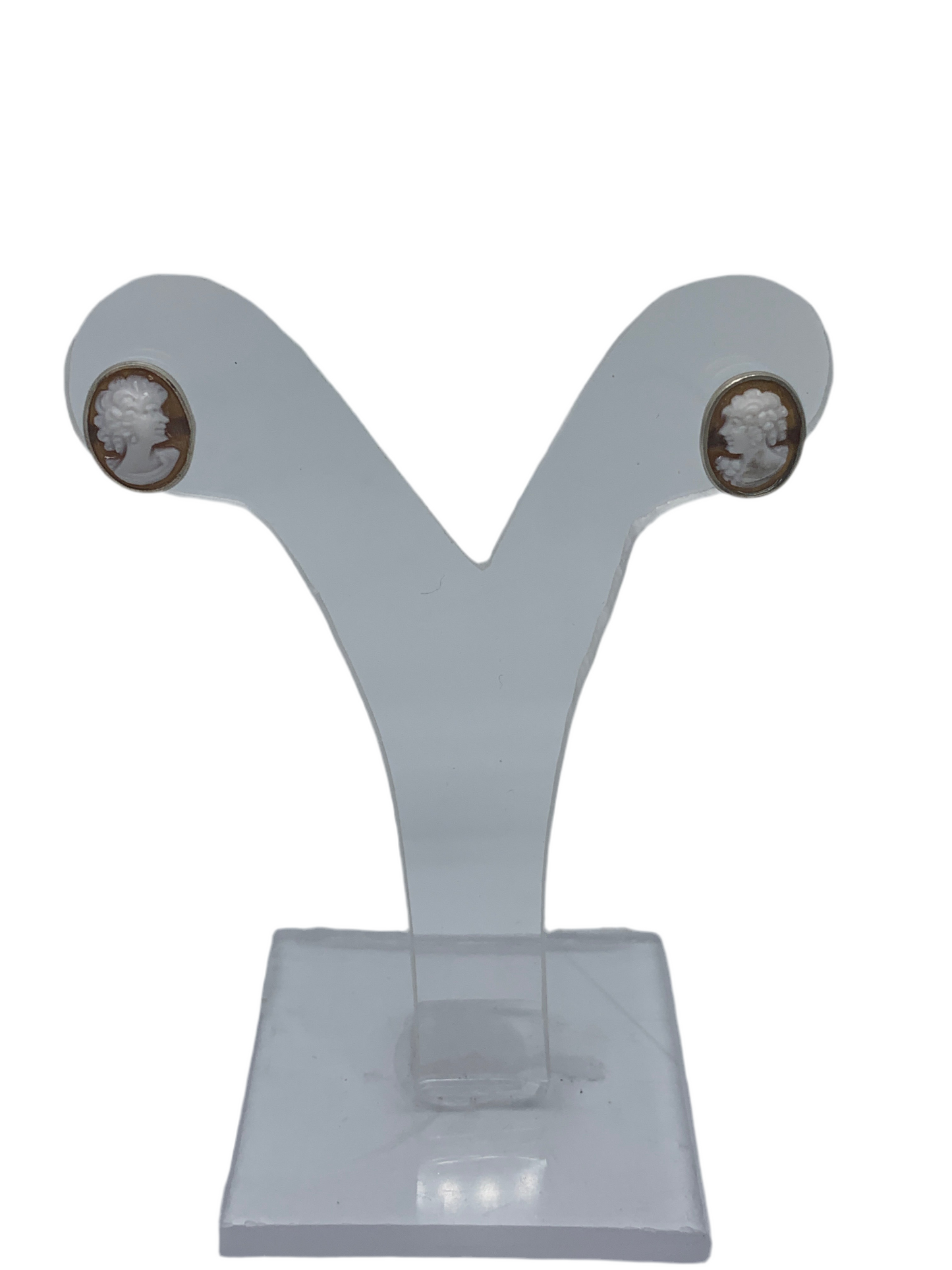 Orecchìni in Cammeo con Profilo di Donna