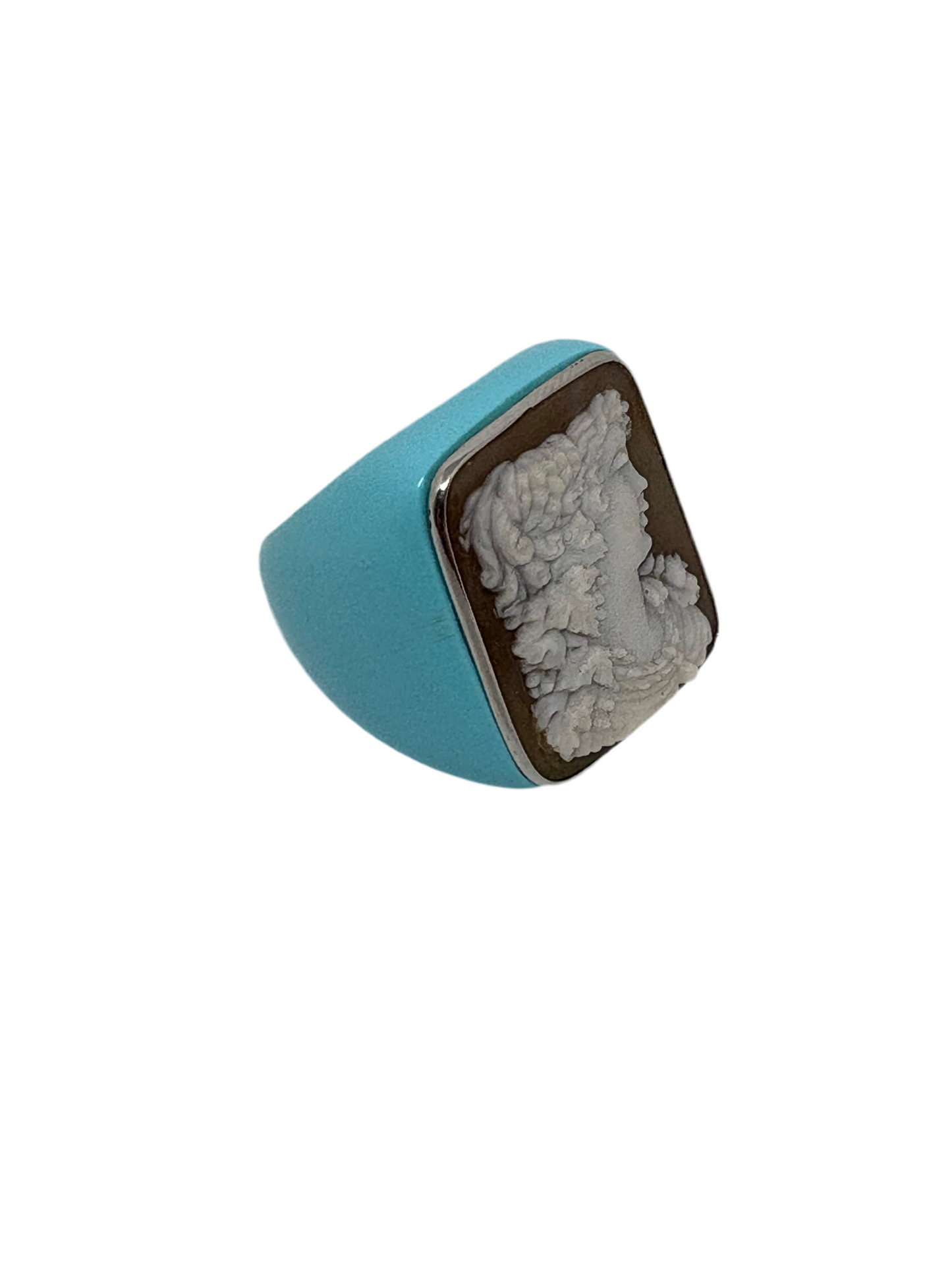 Anello in Cammeo Artistico e Pasta di Turchese