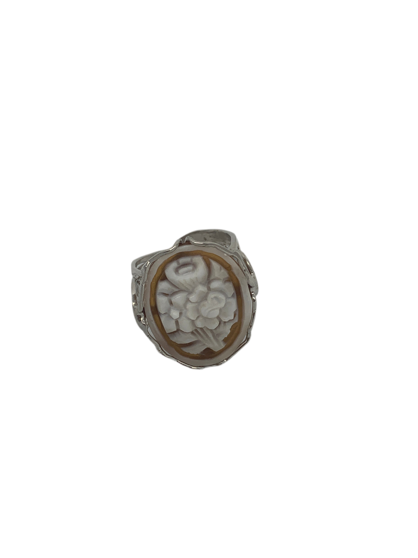Anello in Cammeo Incisione Fiori