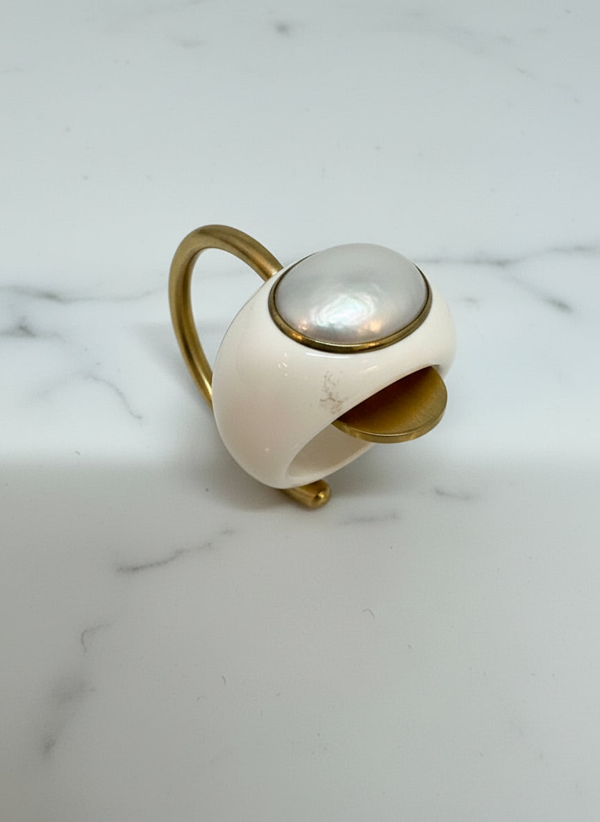 Anello in Agata e Perla