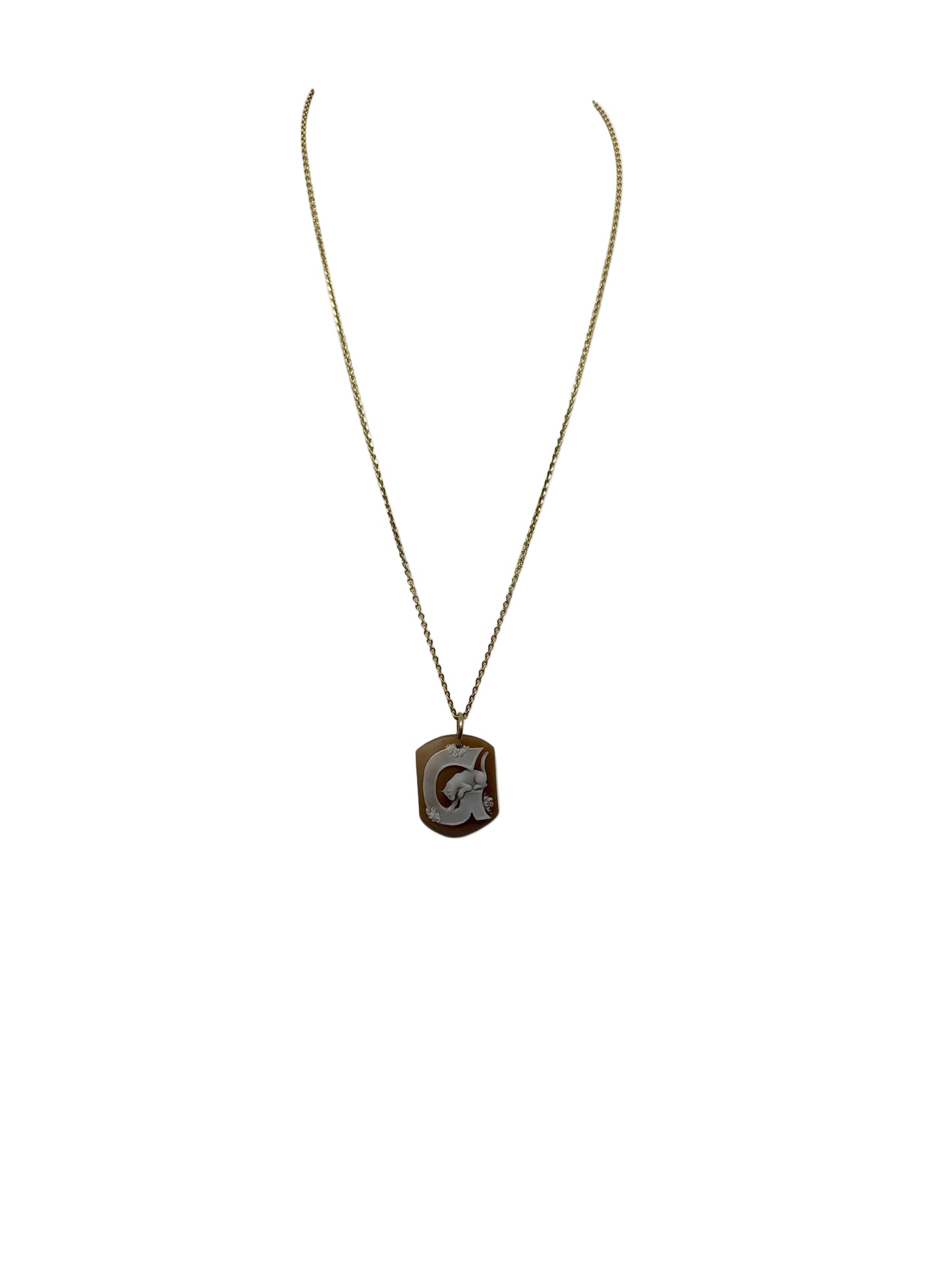 Pendente in Cammeo incisione "Lettera G"