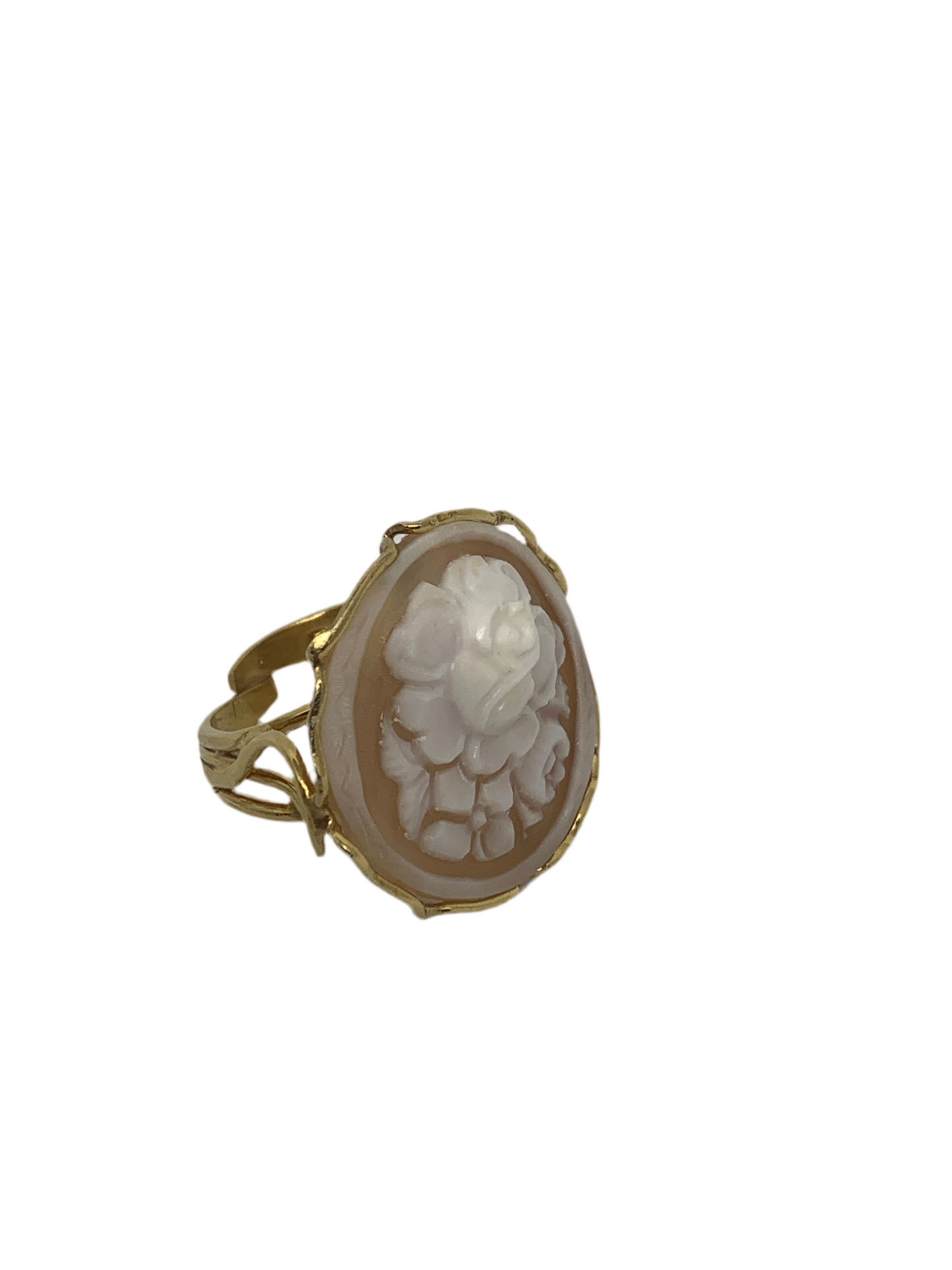Anello in Cammeo Incisione Fiore
