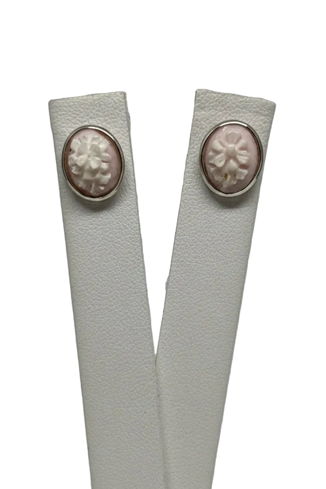 Orecchini in Cammeo incisione Fiori