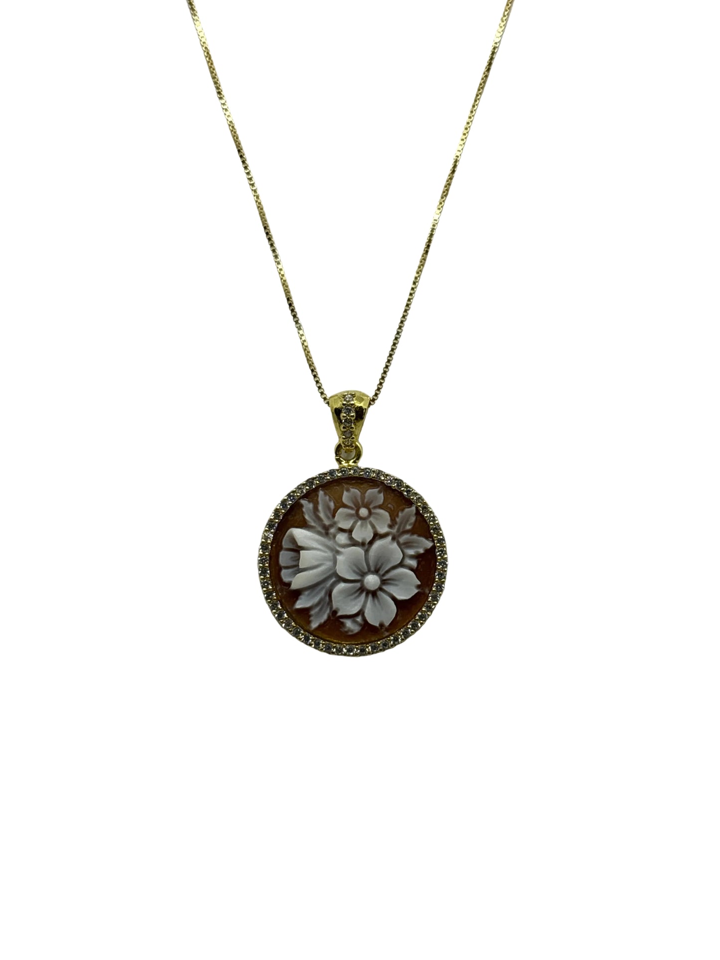 Collana in Cammeo incisione "Fiore"