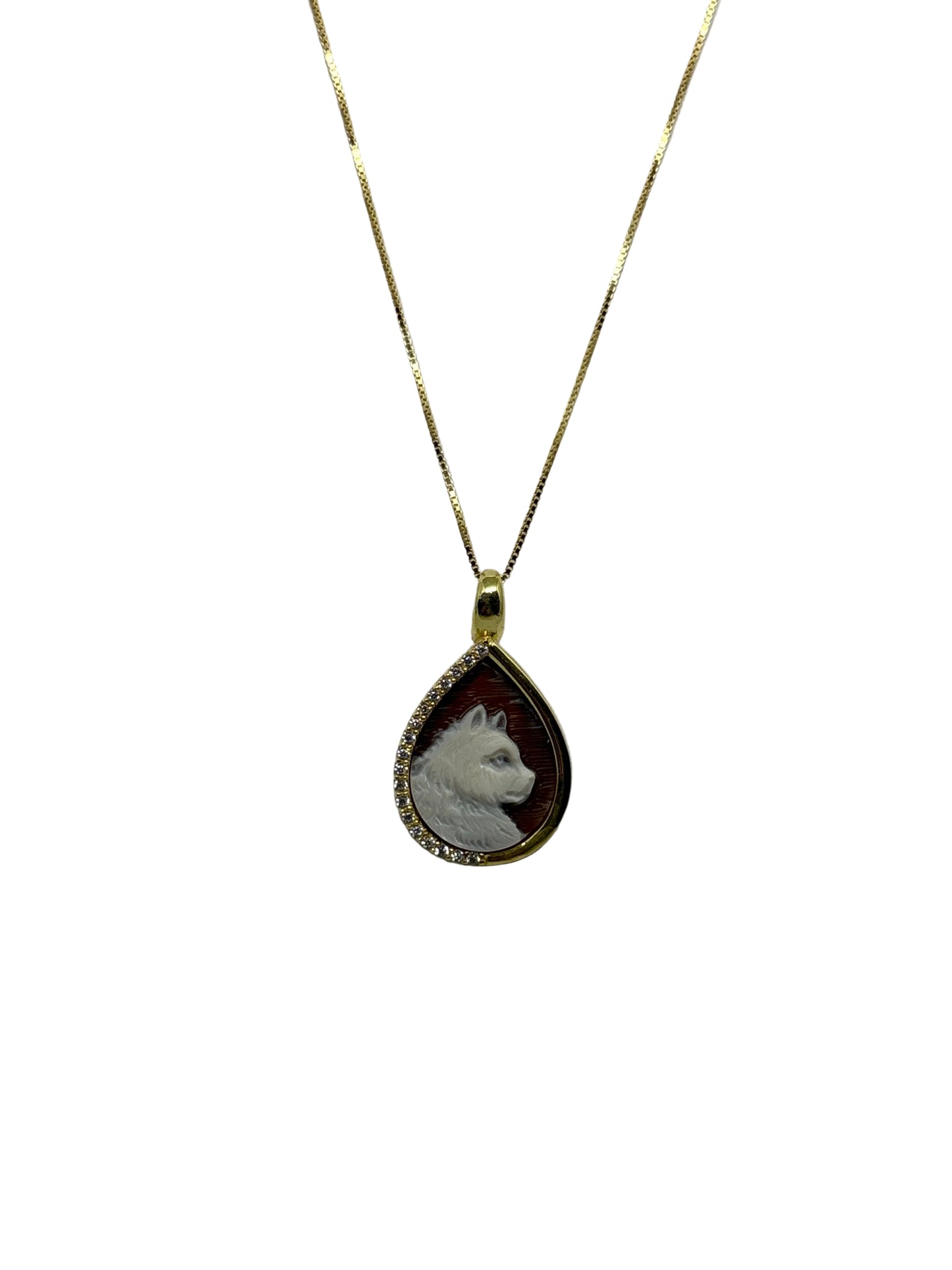 Collana in Cammeo incisione "Gatto"