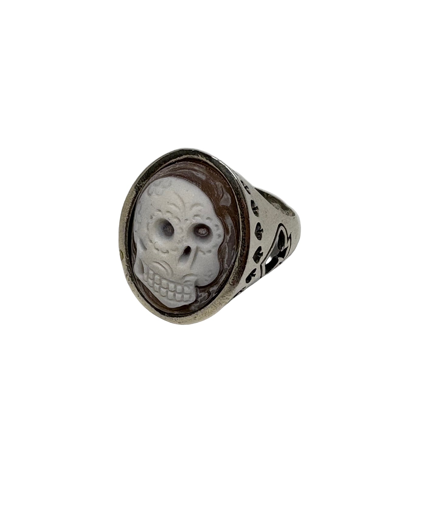Anello in Cammeo "Incisione Teschio"