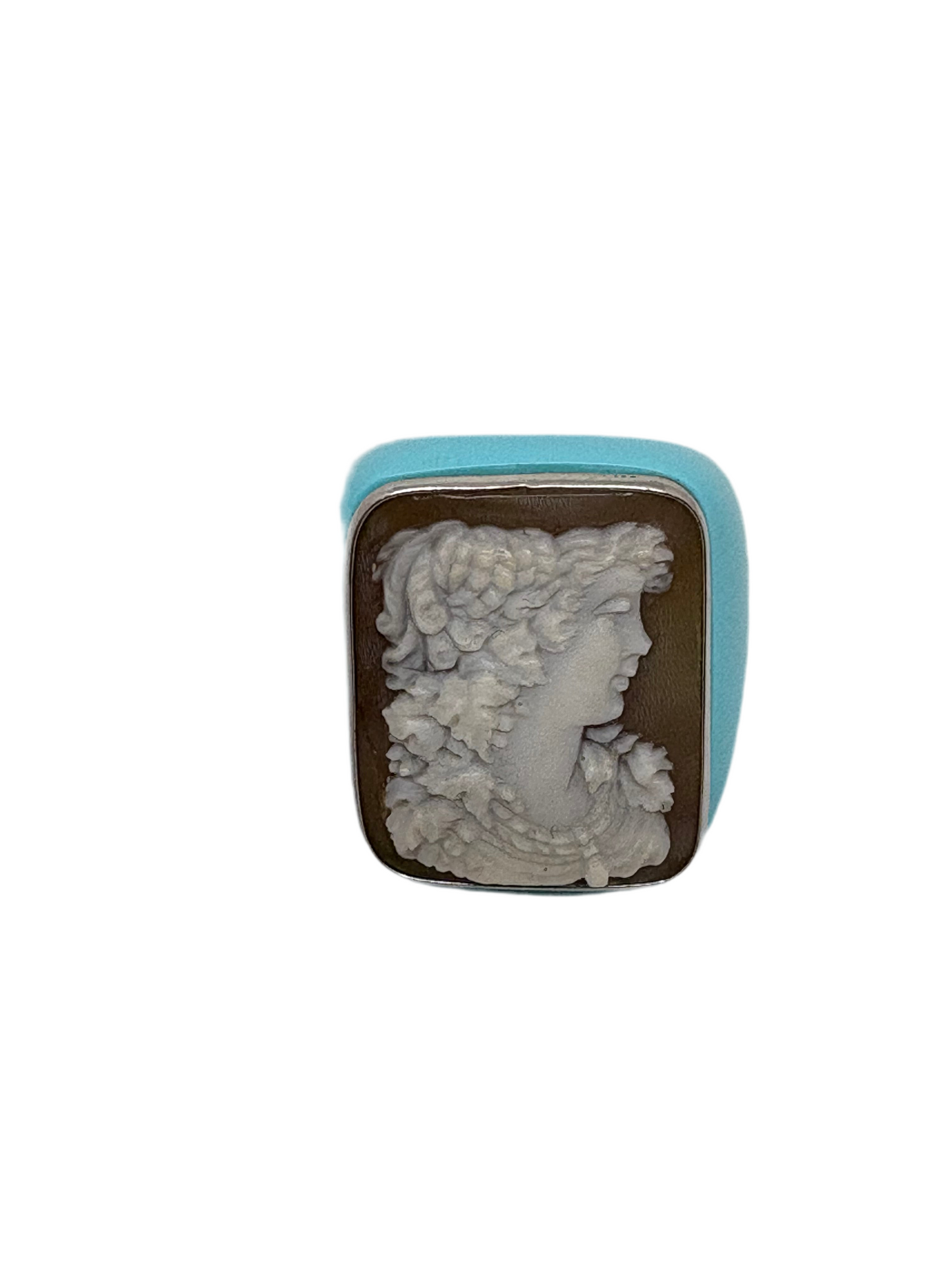 Anello in Cammeo Artistico e Pasta di Turchese