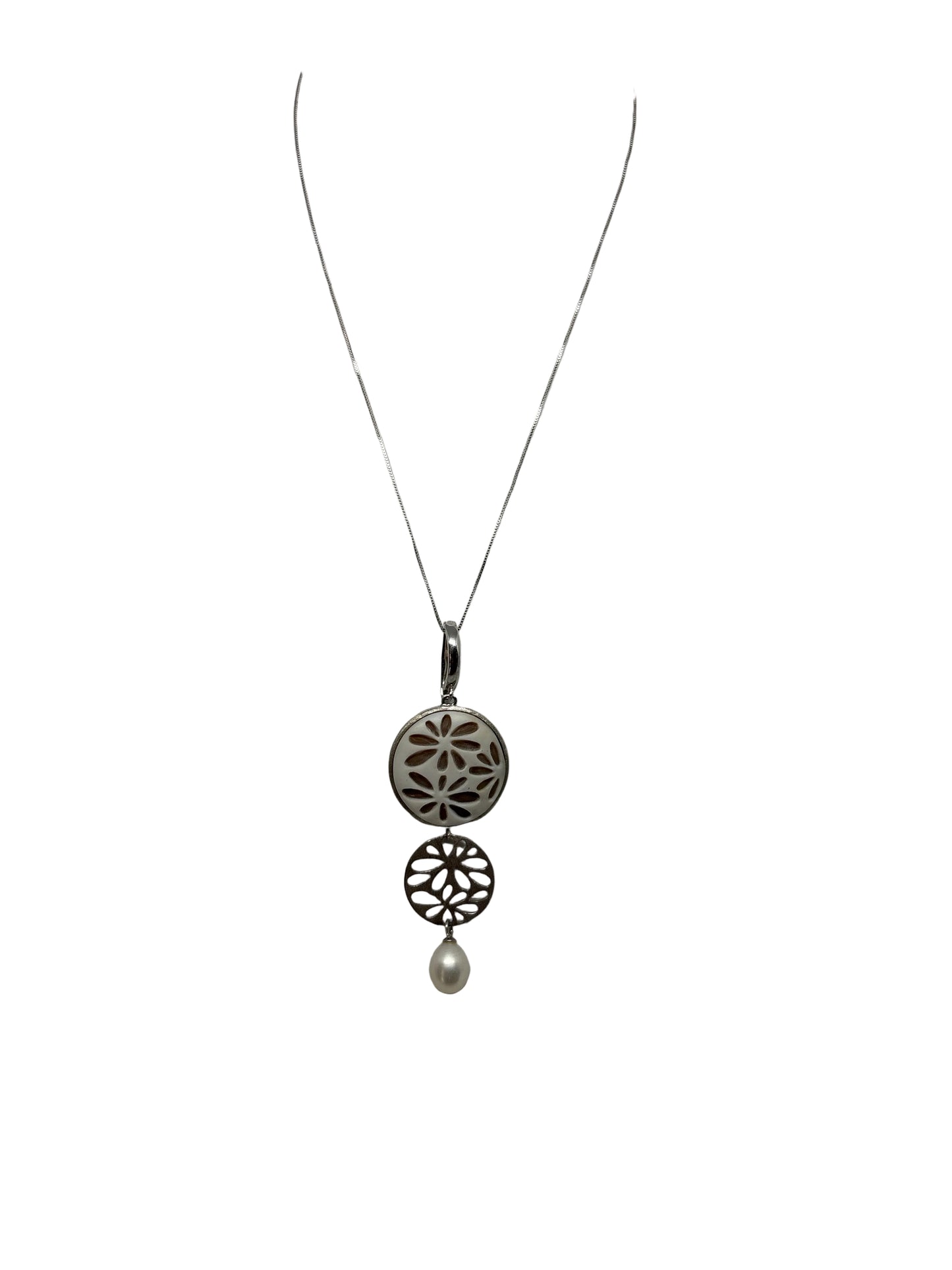 Pendente in Cammeo incisione "Inversa Fiori"