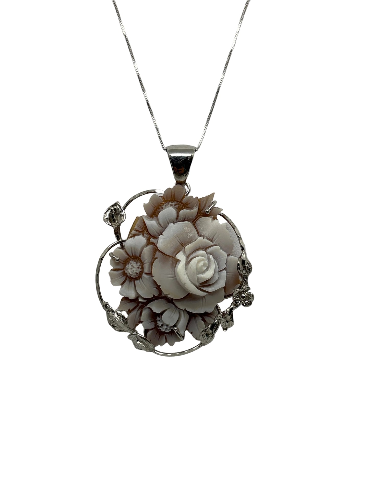 Pendente in Cammeo incisione "Fiore"