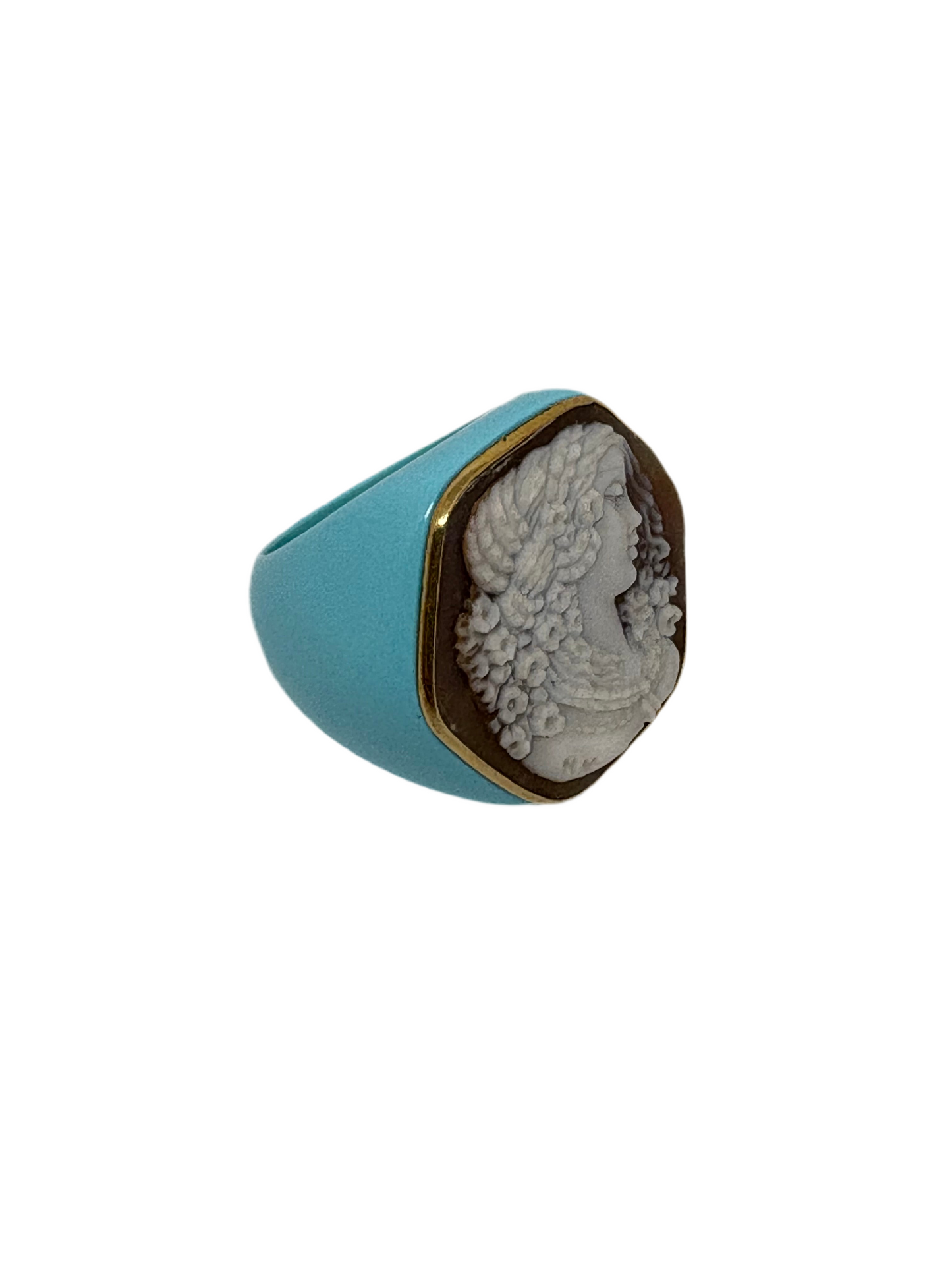 Anello in Cammeo Artistico e Pasta di Turchese