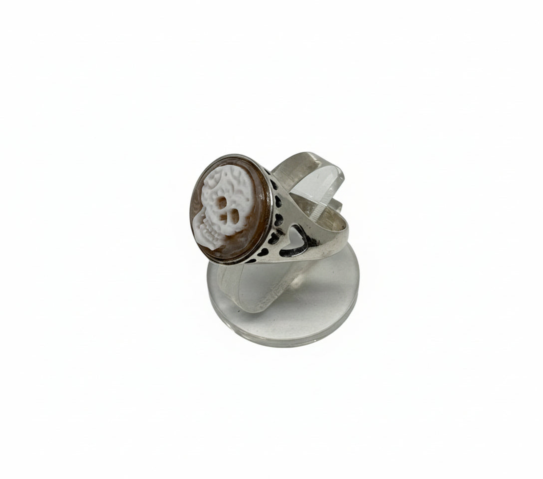 Anello in Cammeo "Incisione Teschio"