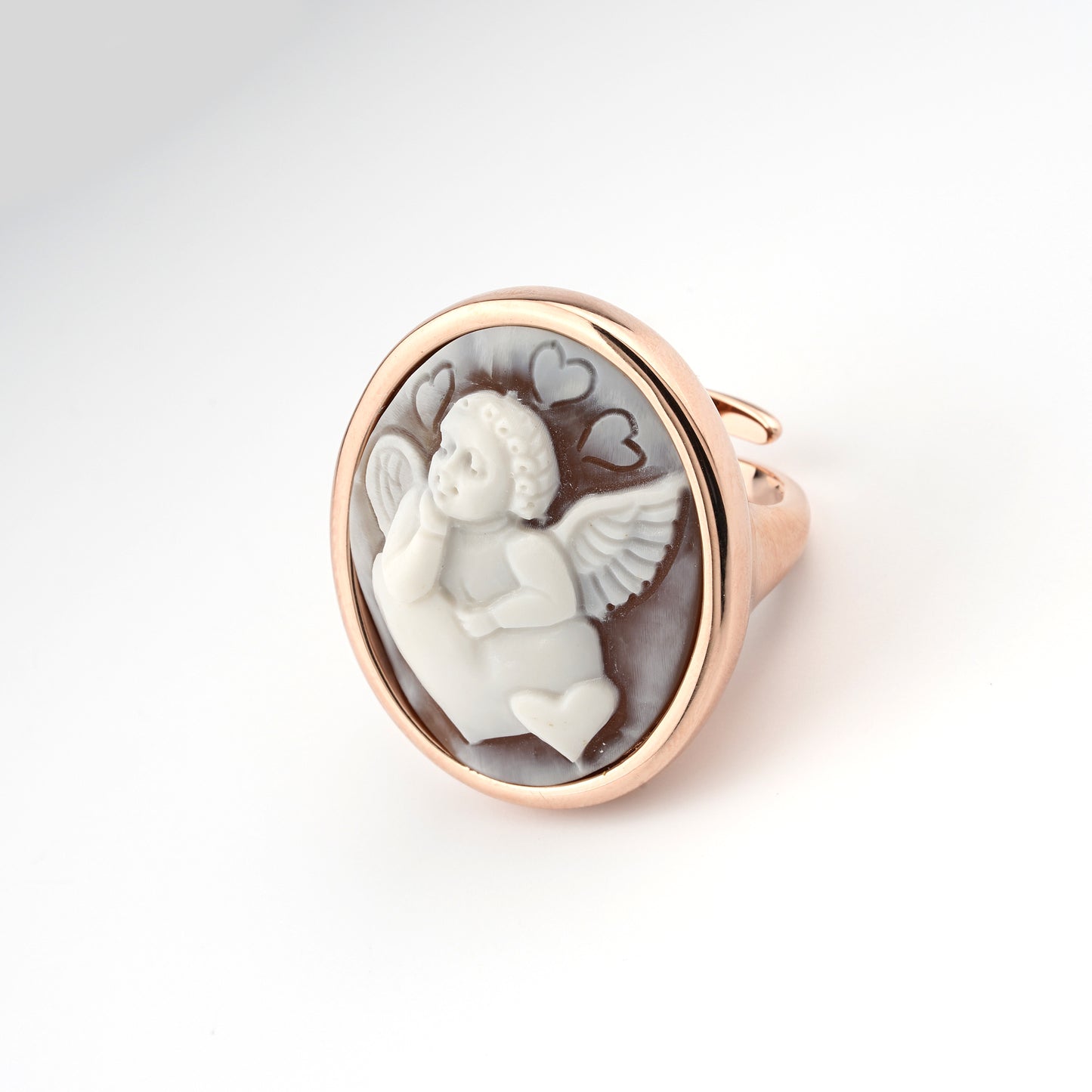 Italian Cameo Ring Romantic Putto Cameo