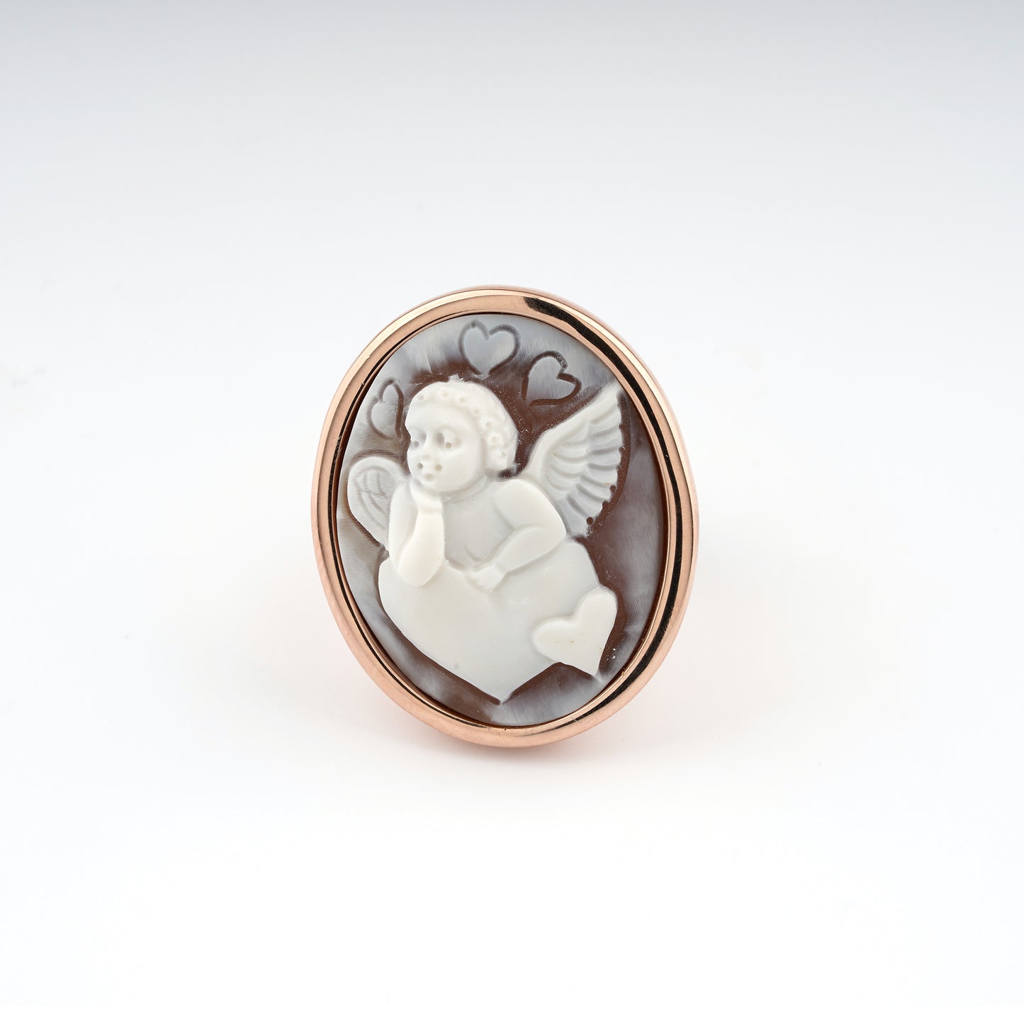 Italian Cameo Ring Romantic Putto Cameo