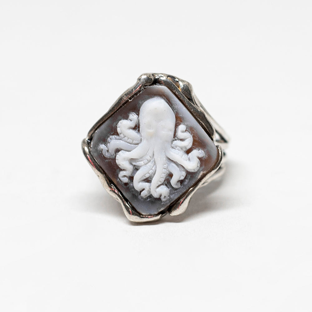 Artistic Octopus Cameo Ring