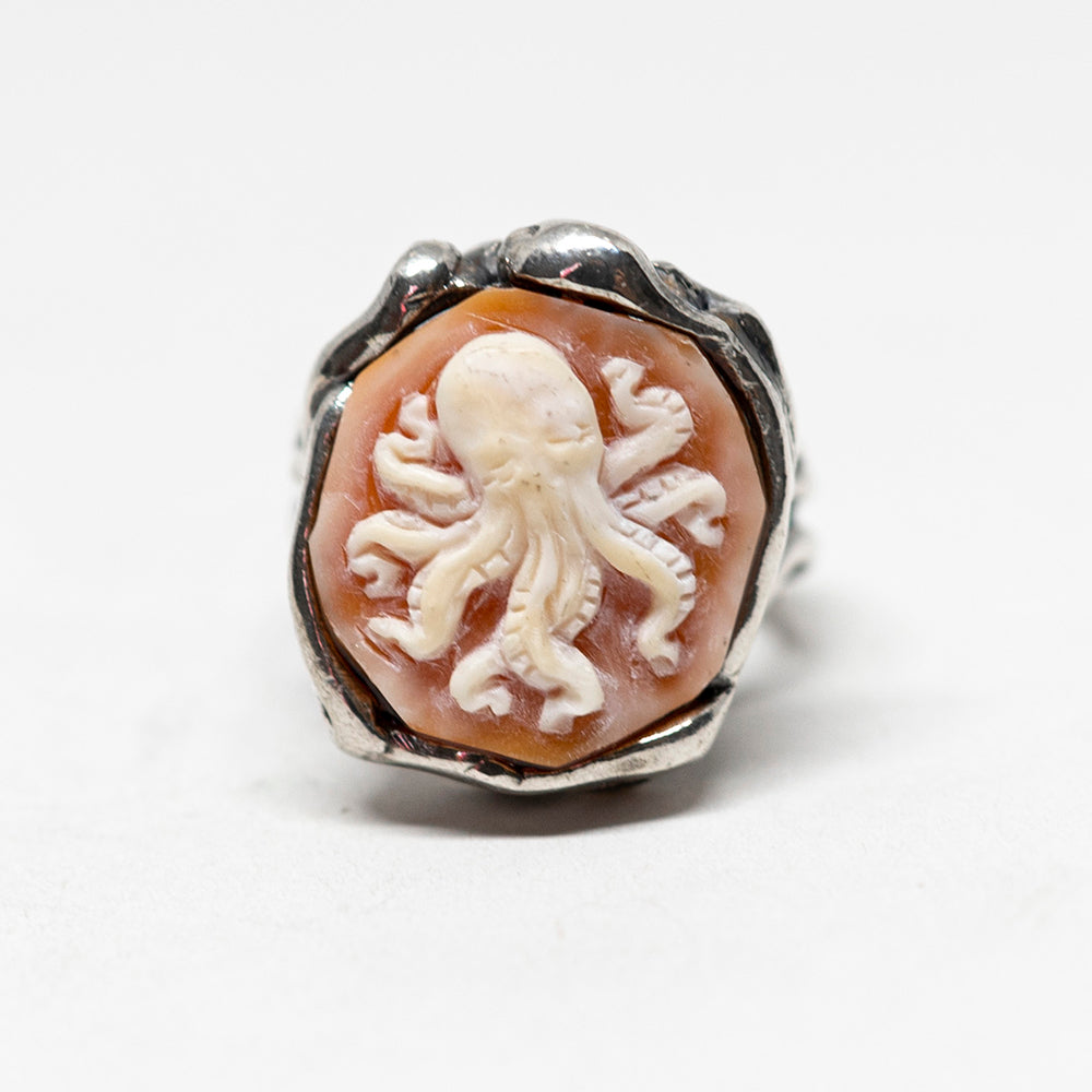 Anello-Cammeo-Artistico-Polpo