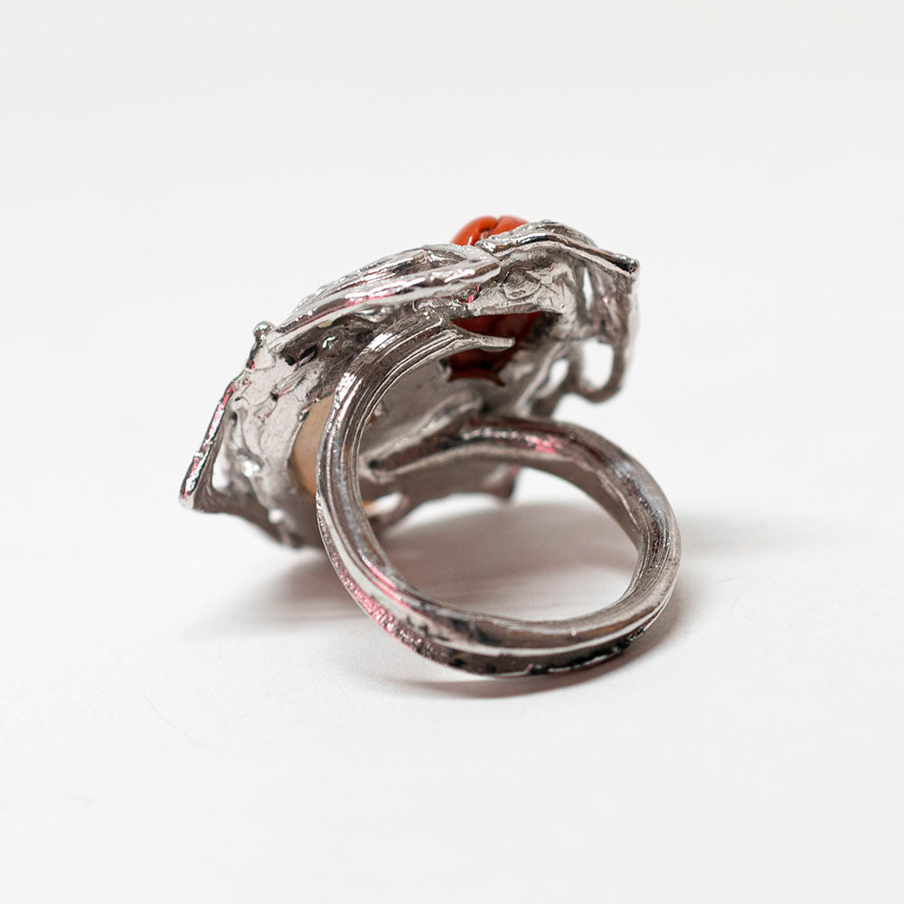 Two-tone coral ring