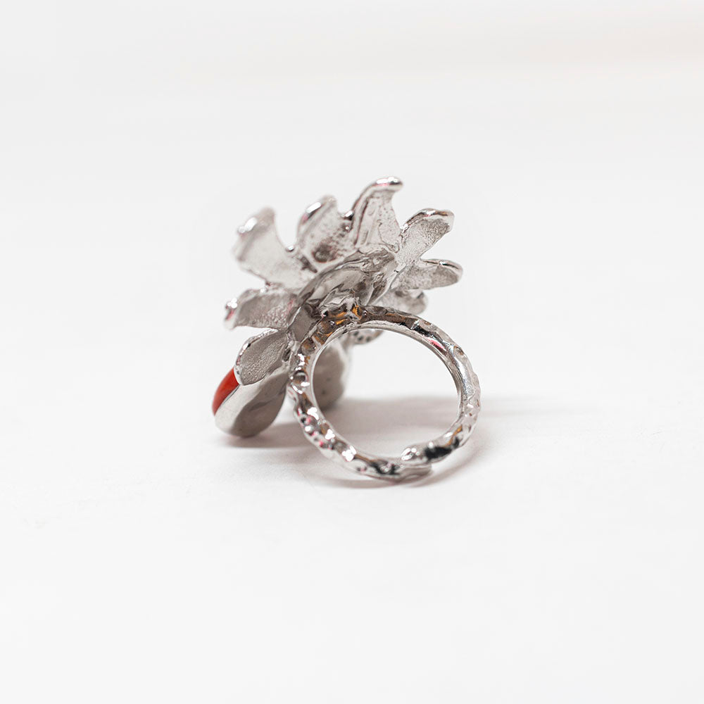 Anello in Corallo e Zirconi