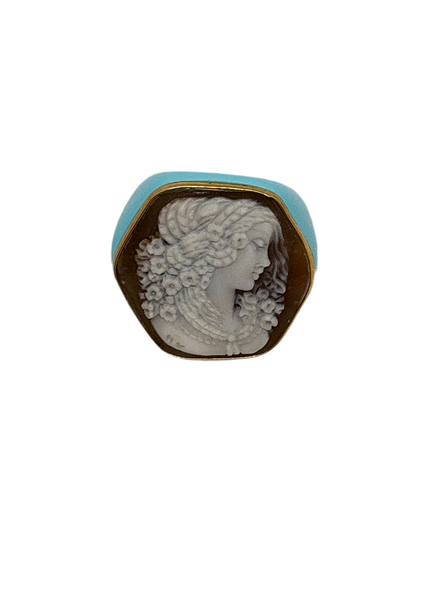 Anello in Cammeo Artistico e Pasta di Turchese