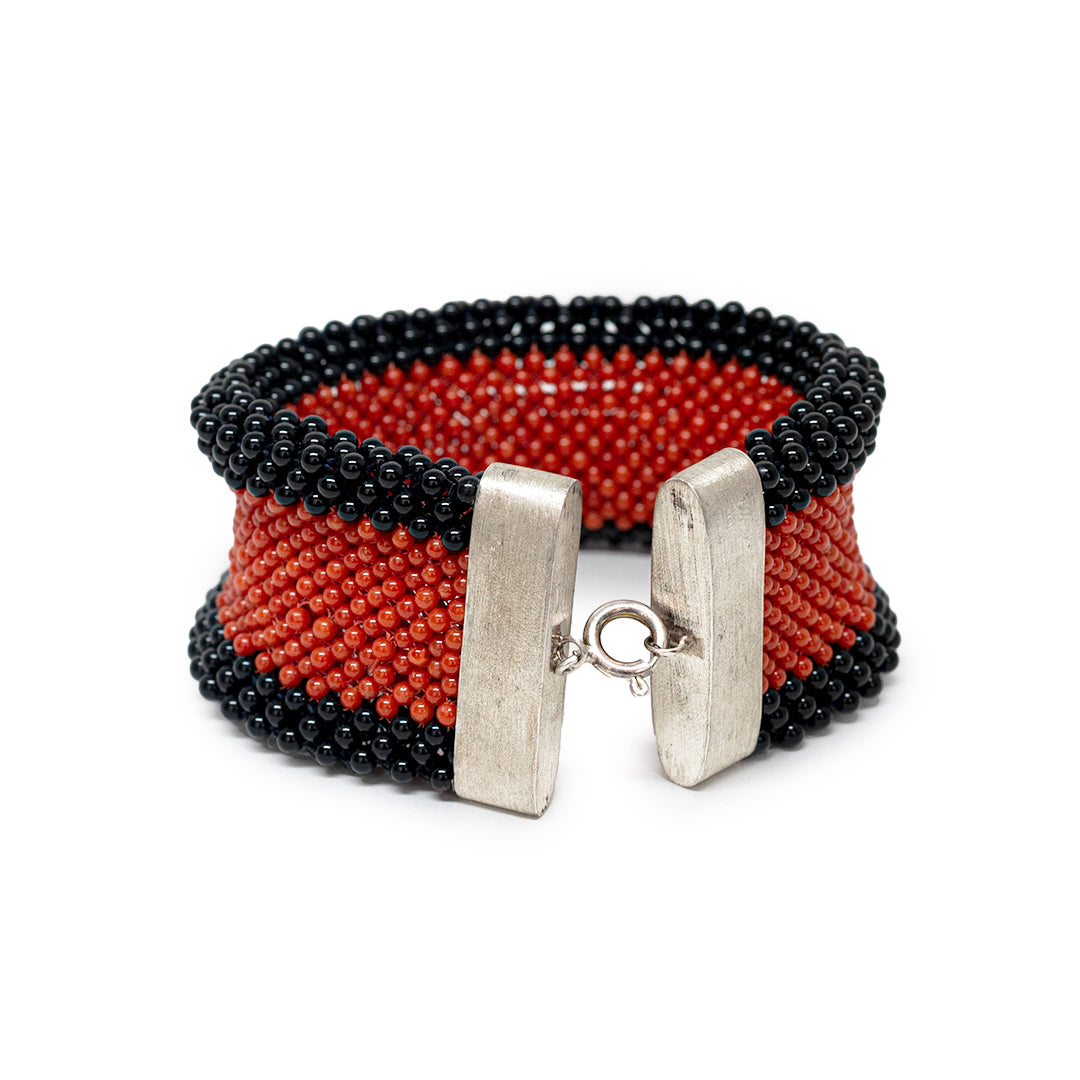 Bracciale-Tessito-Corallo-Rosso