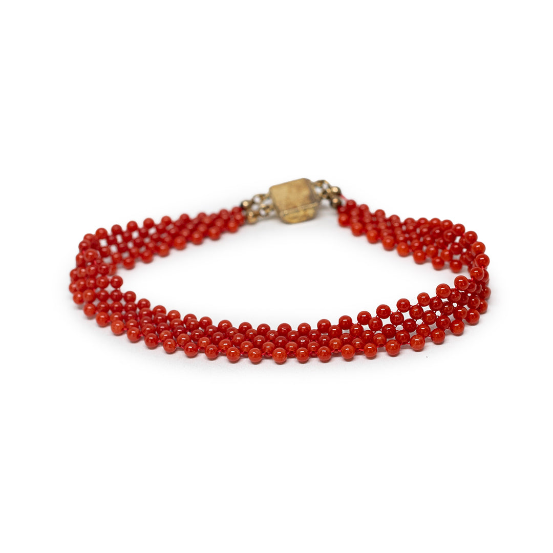 Bracciale-Tessito-Corallo-Rosso