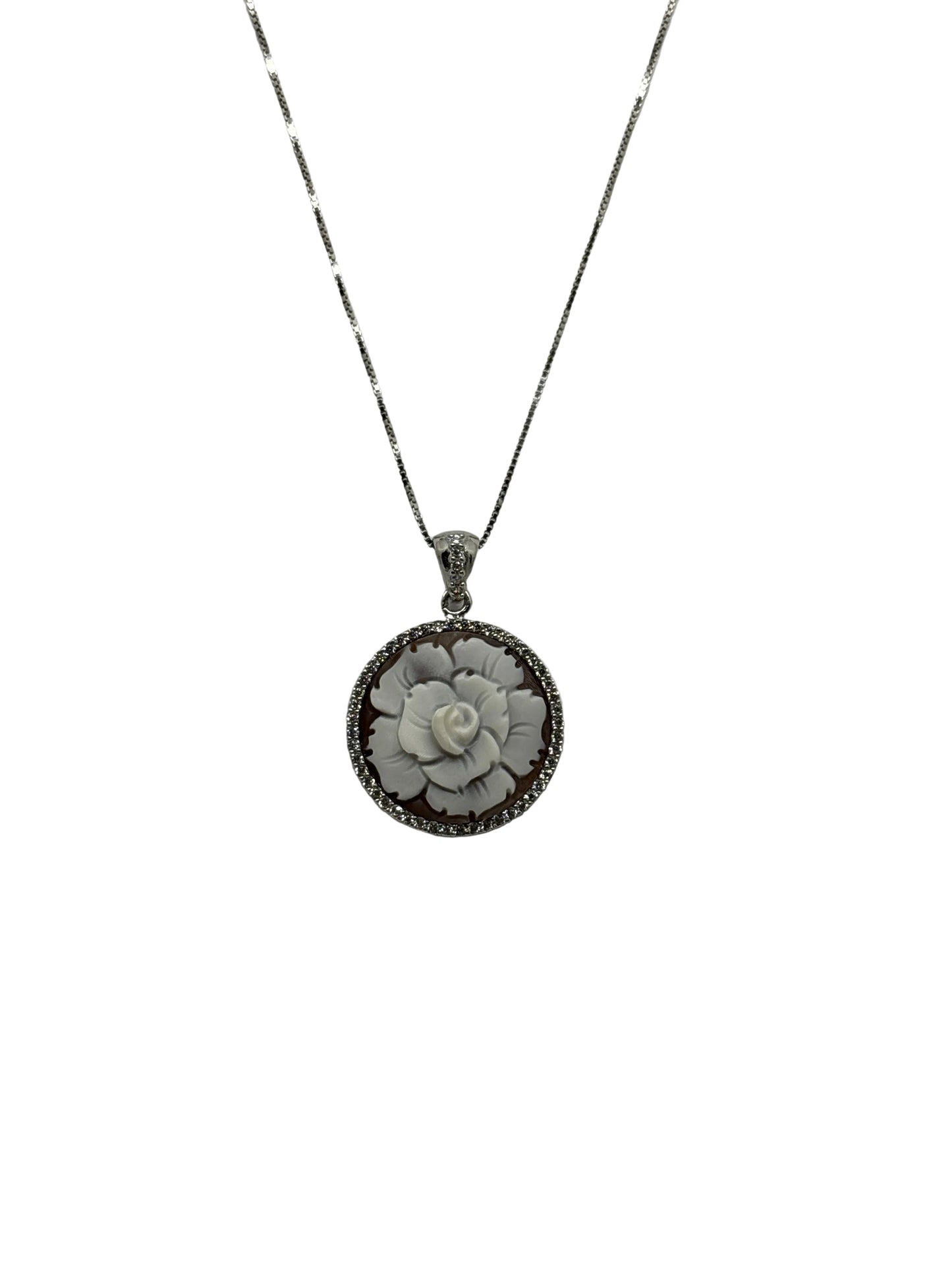 Collana in cammeo incisione "Fiori"