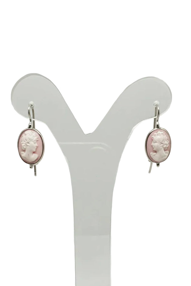 Orecchini in Cammeo incisione Volto di Donna