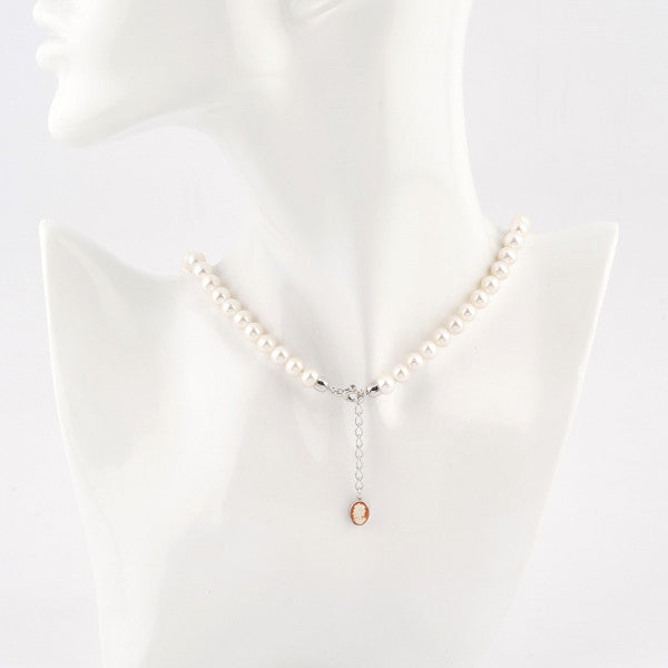 Italian Cameo Necklace Suiko Cameo Profile Woman
