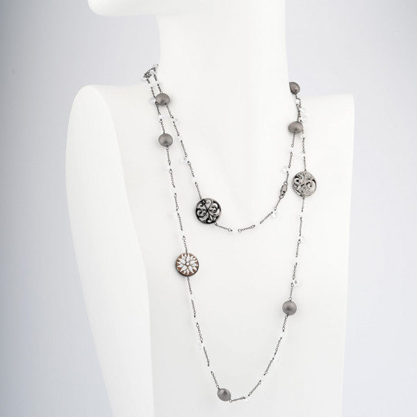 Necklace Cameo Italian Opera Cameo Flower