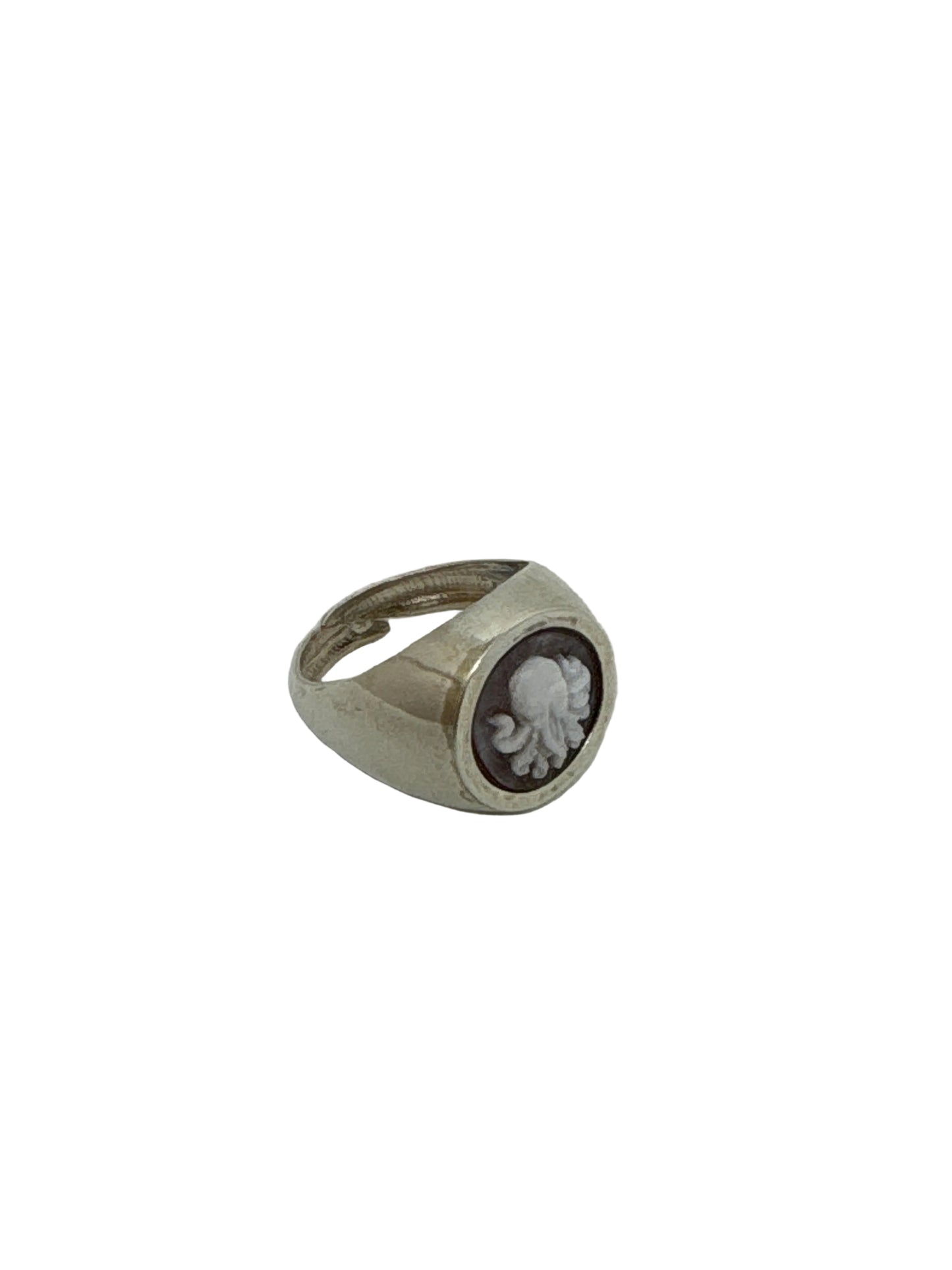 Anello in Cammeo Artistico incisione "Polpo"