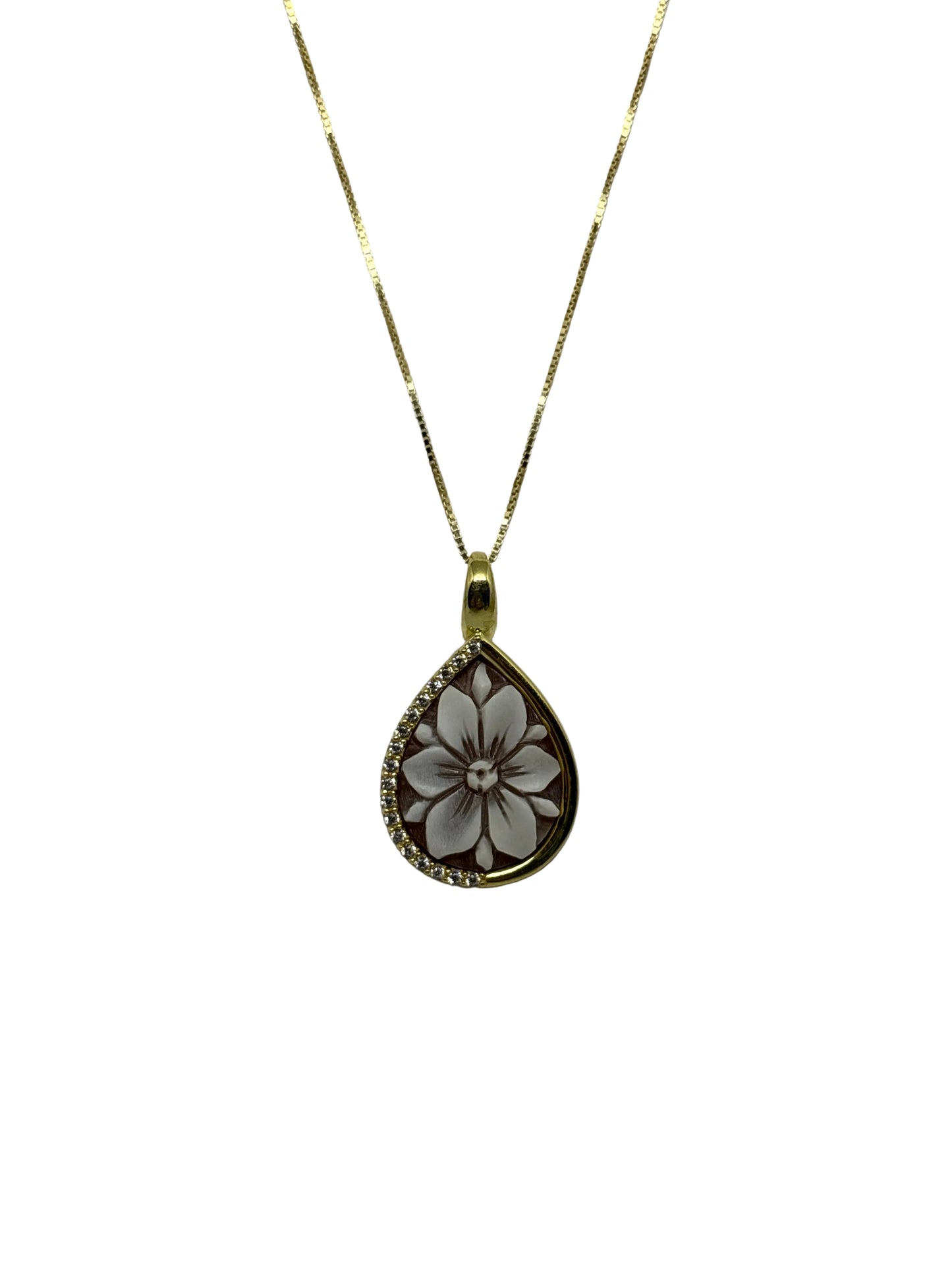 Collana in Cammeo incisione "Fiore"