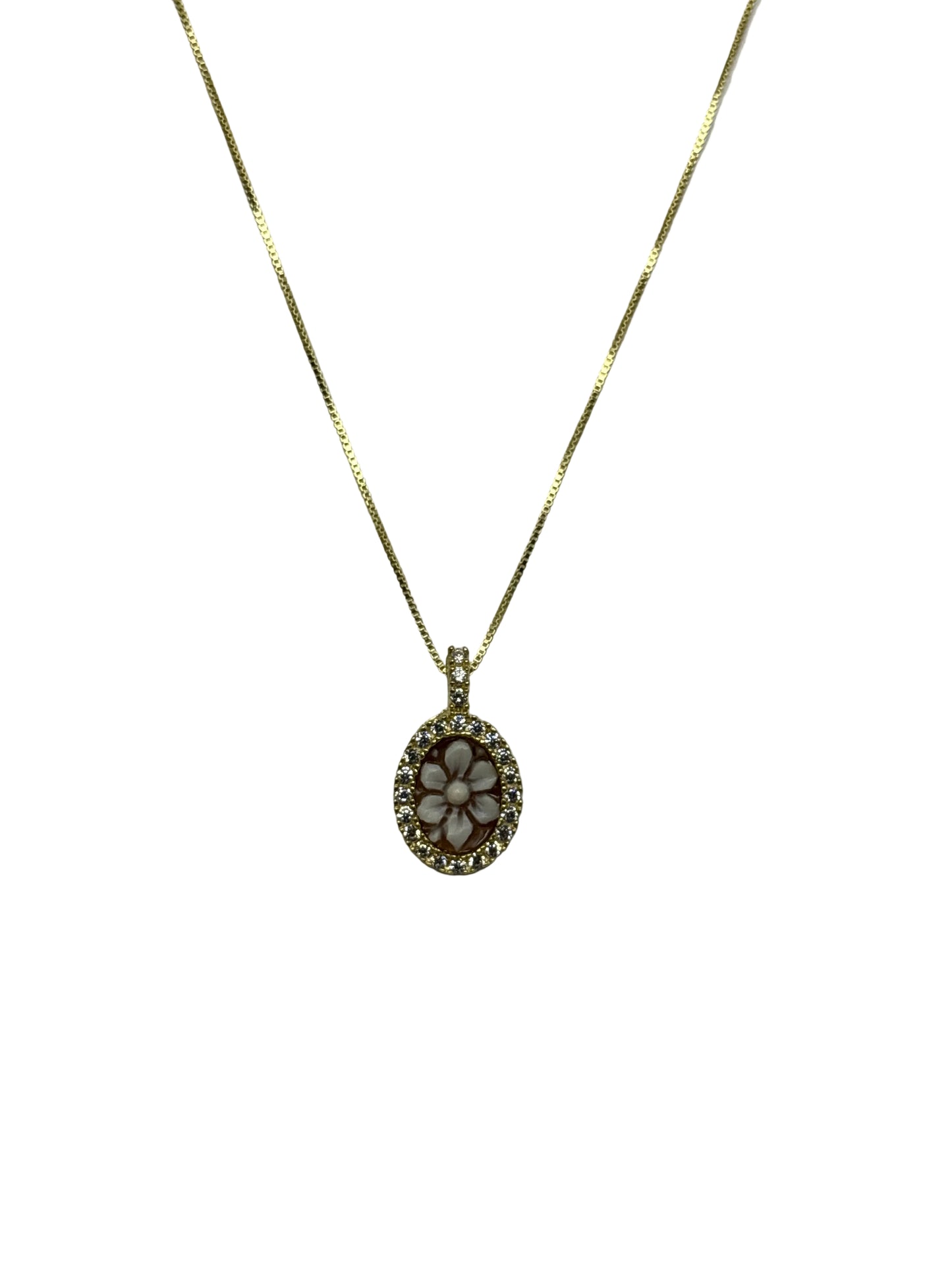 Collana in Cammeo incisione "Fiore"