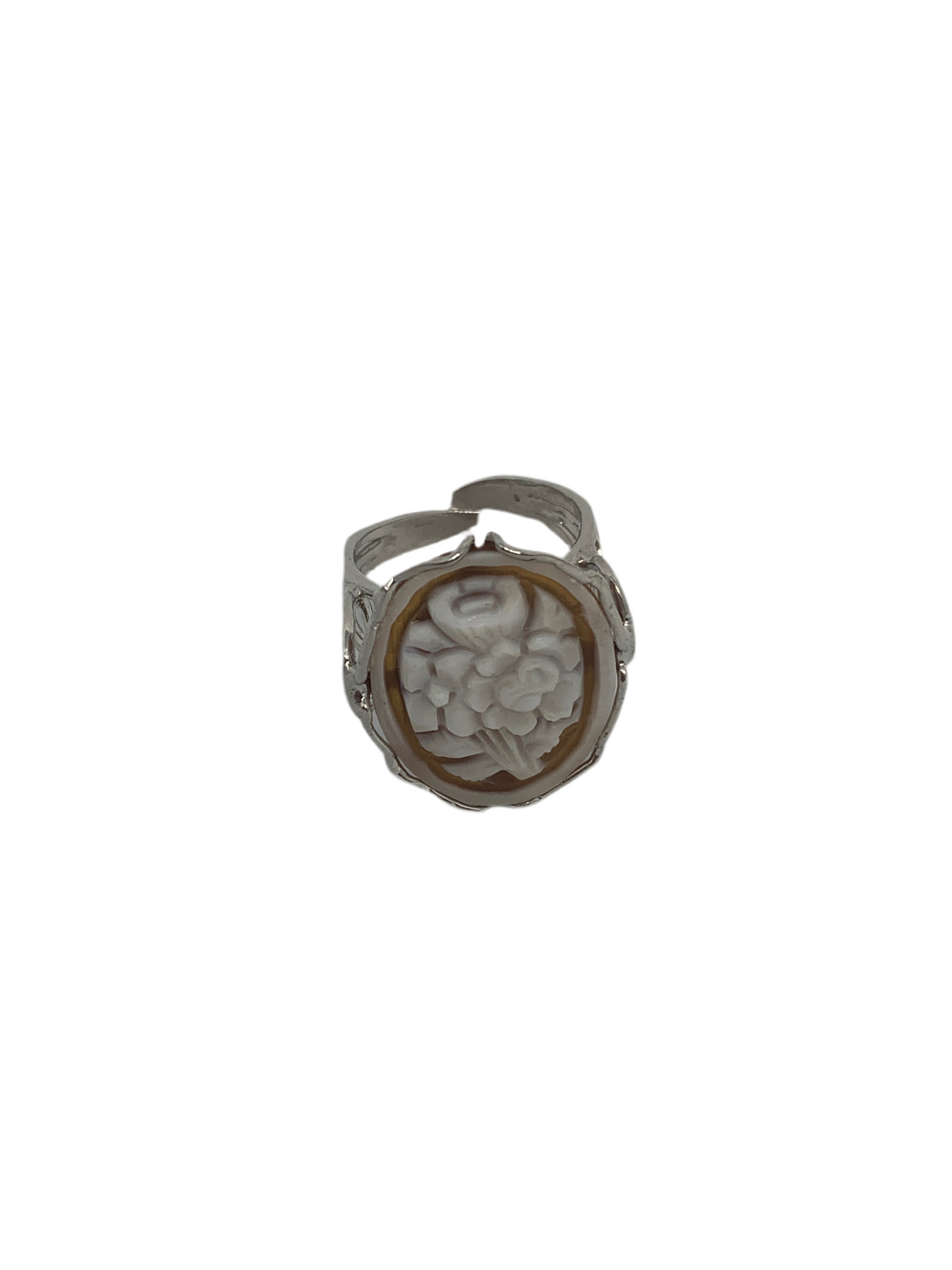 Anello in Cammeo Incisione Fiori