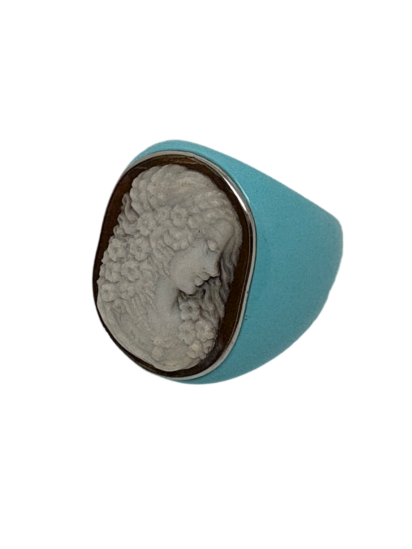 Anello in Cammeo Artistico e Pasta di Turchese