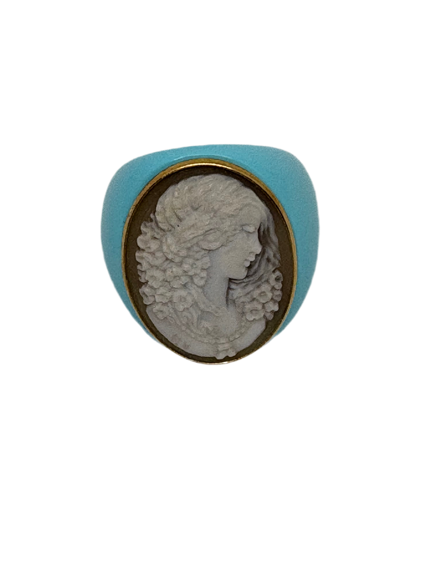Anello in Cammeo Artistico e Pasta di Turchese