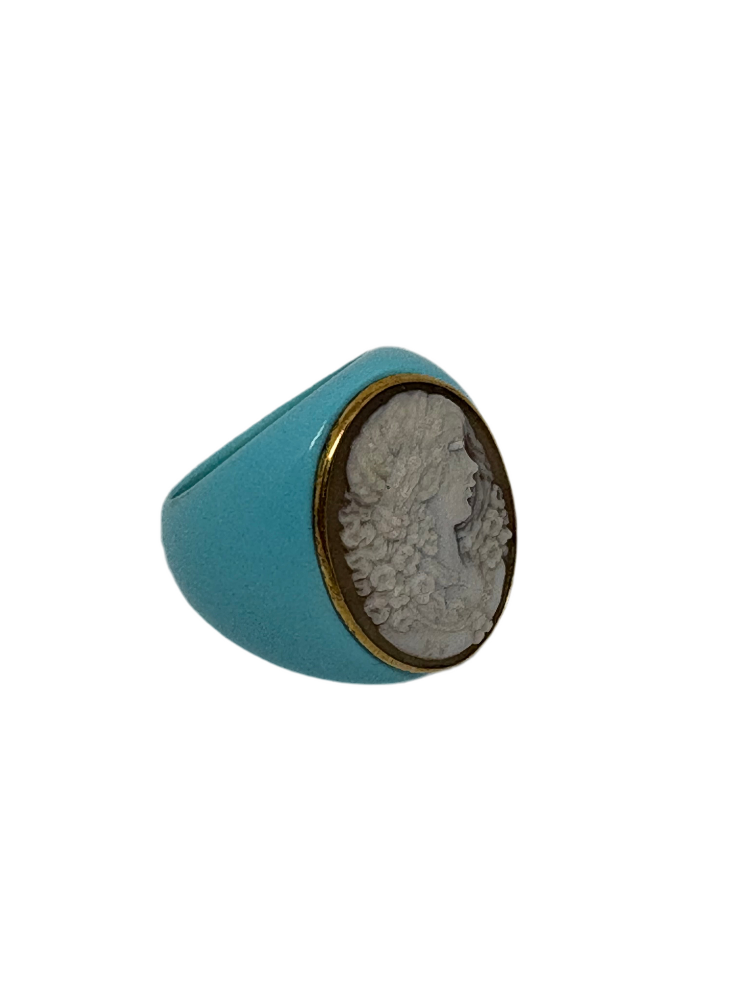 Anello in Cammeo Artistico e Pasta di Turchese