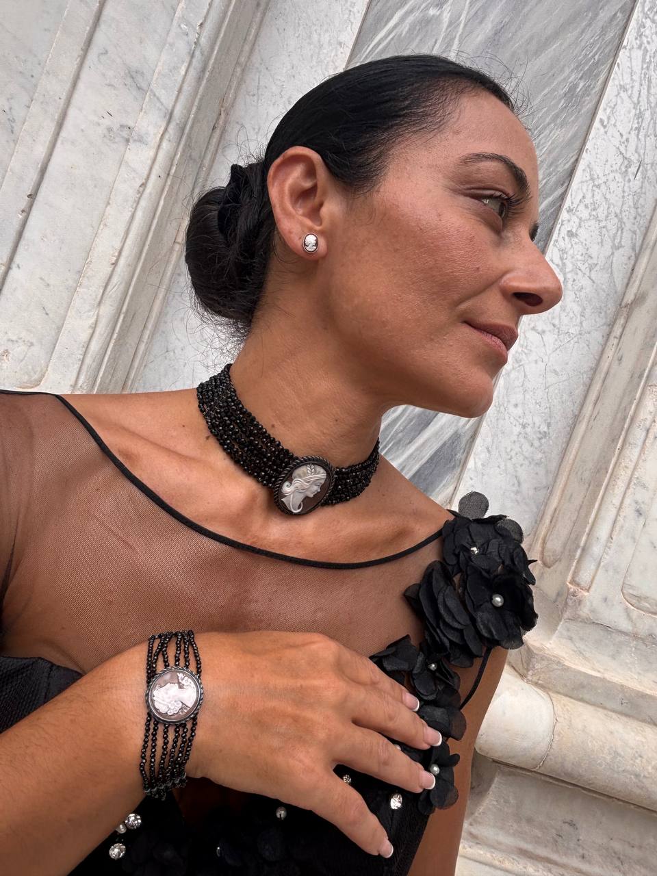 Collana in Cammeo "Cameo Italiano" Profilo di Donna