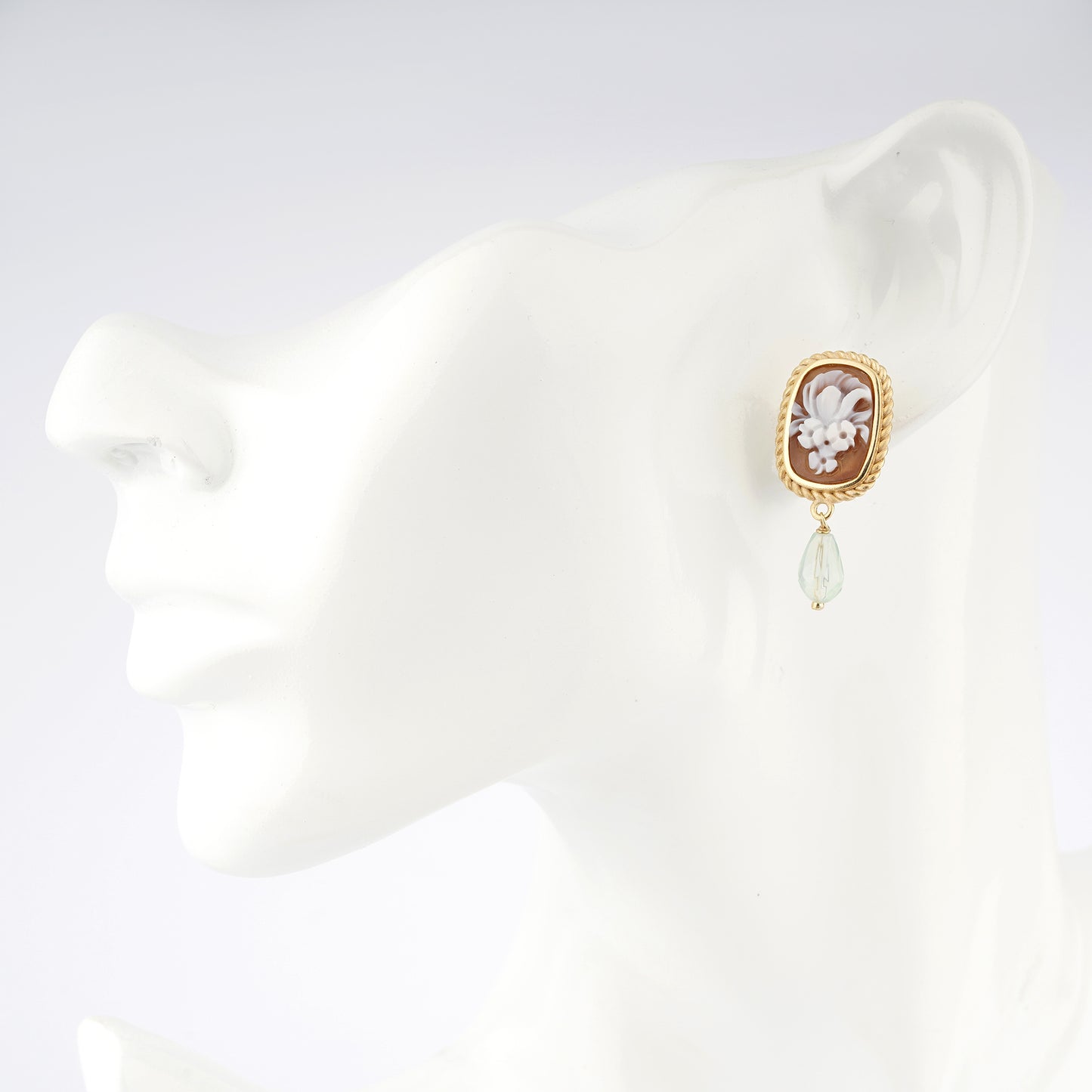 Orecchini-Cameo-Italiano-Raffaello-Cammeo-Bouquet-Oro-