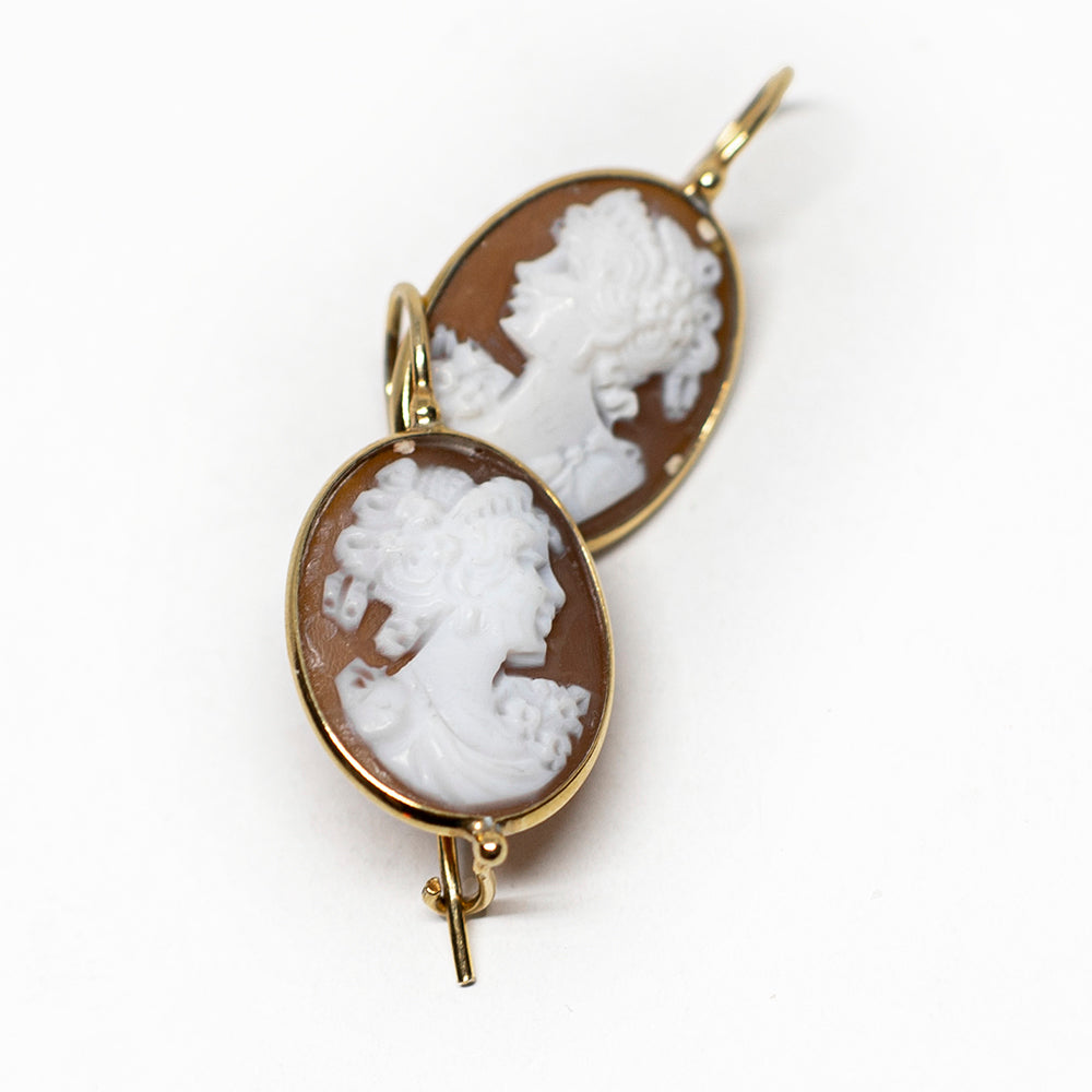 Woman Face Cameo Earrings