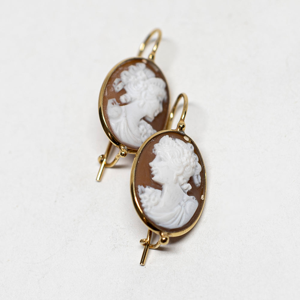 Woman Face Cameo Earrings