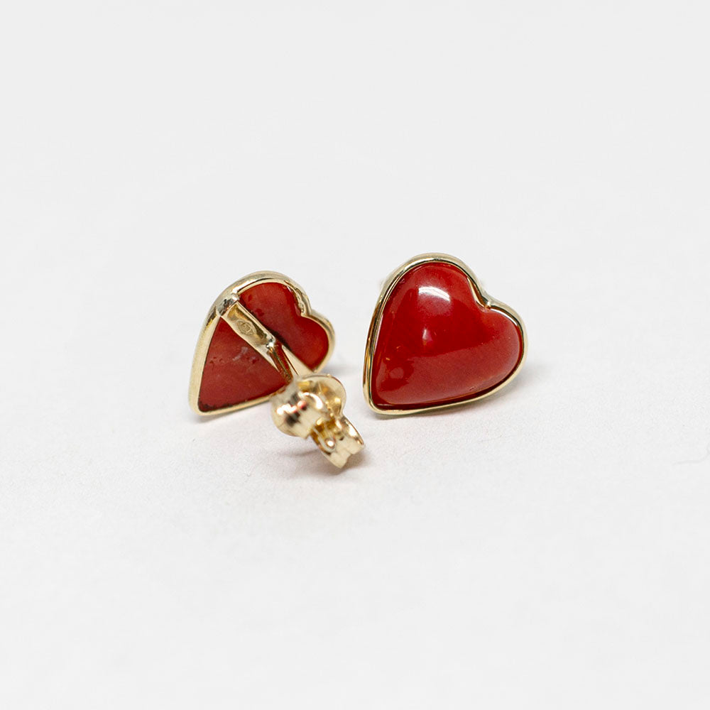 Orecchini in Corallo e Oro 18 kt 'Cuori'