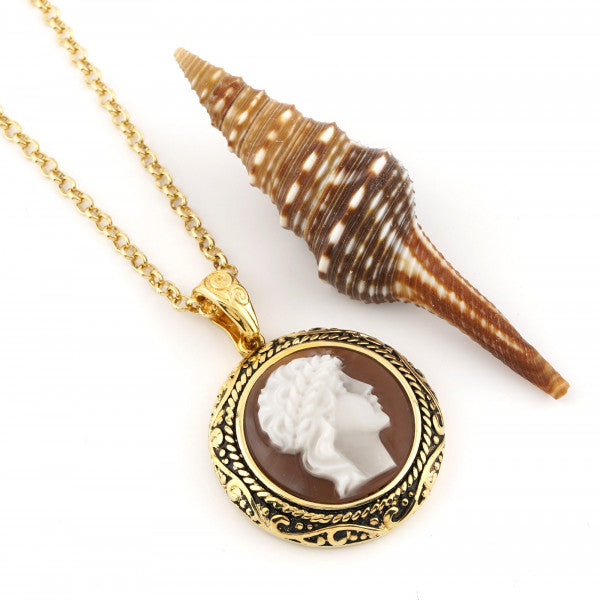 Pendant Cameo Italian Acropolis Cameo Profile Man