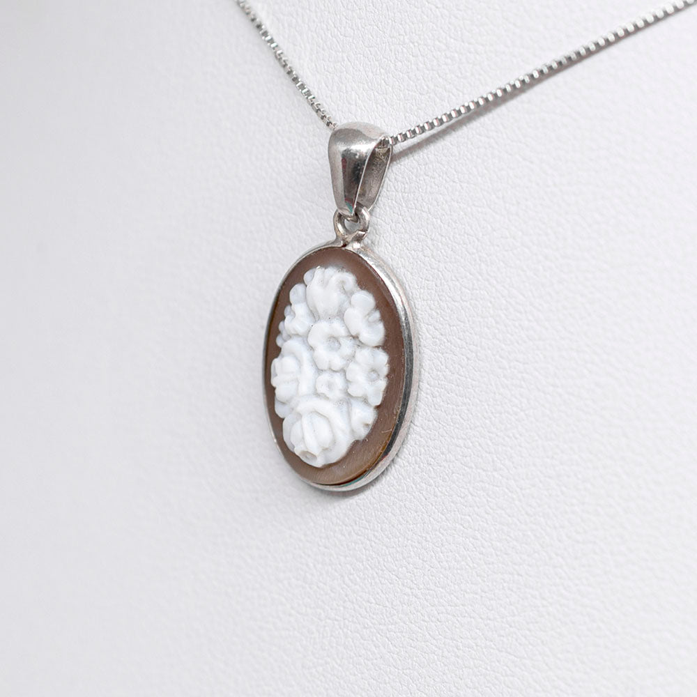 *Pendente Cammeo Artistico Fiori