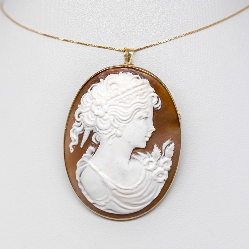 Pendant Brooch Cameo Woman Face