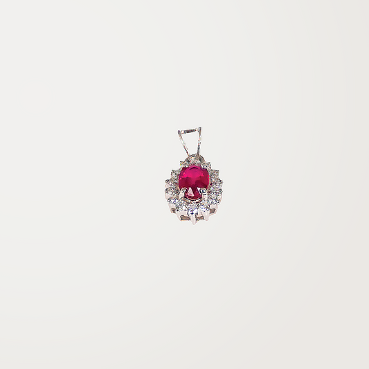 Ciondolo Oro Diamanti e Rubino