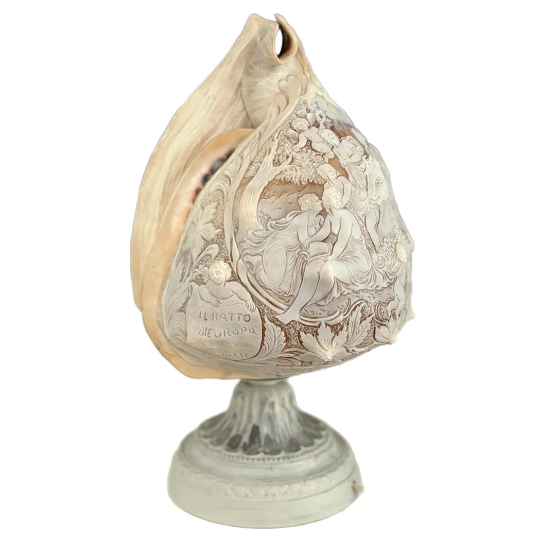 il-piccolo-museo-del-cammeo-Lampada-Cammeo-su Conchiglia-"Ratto D'Europa"