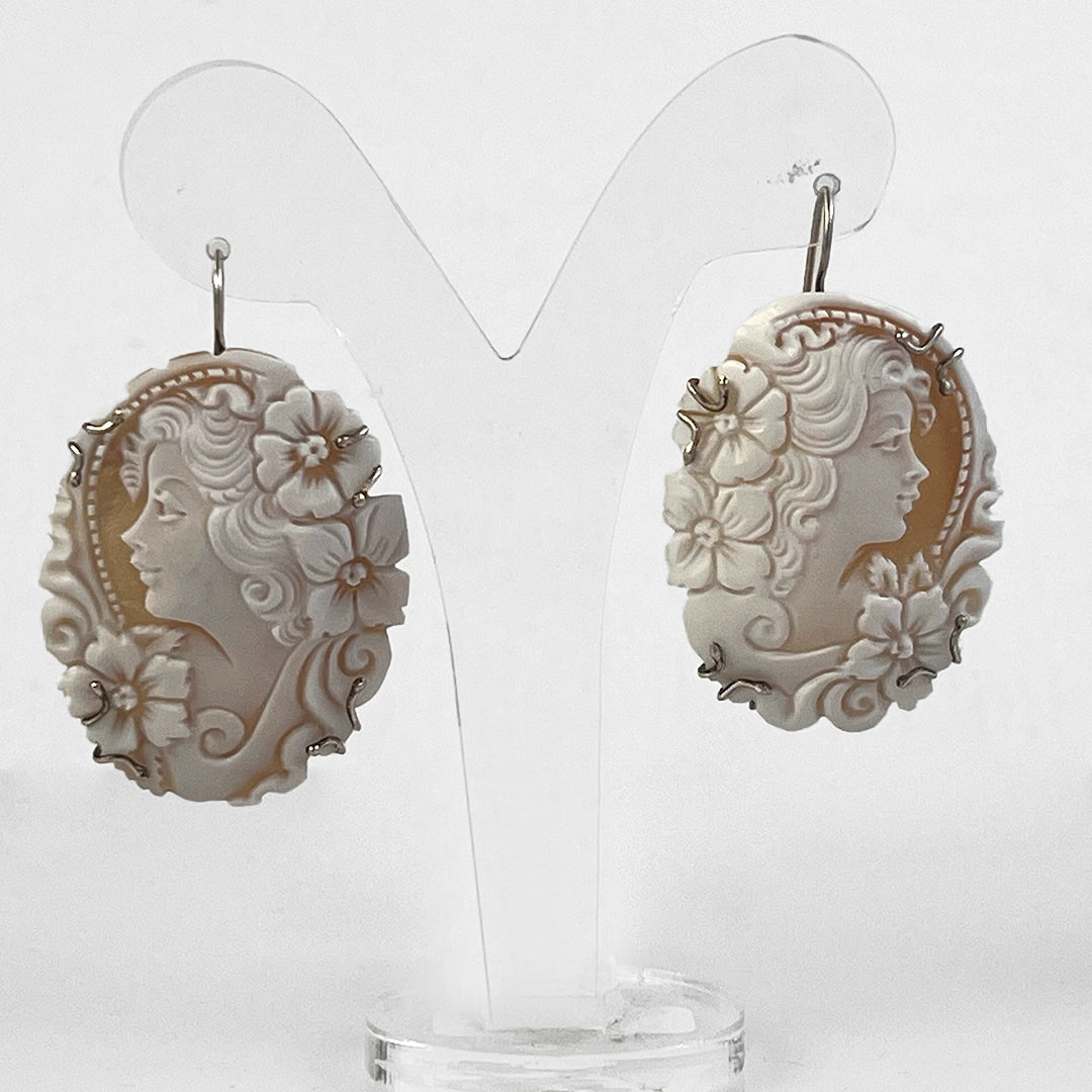 Cameo Earrings Profile Woman