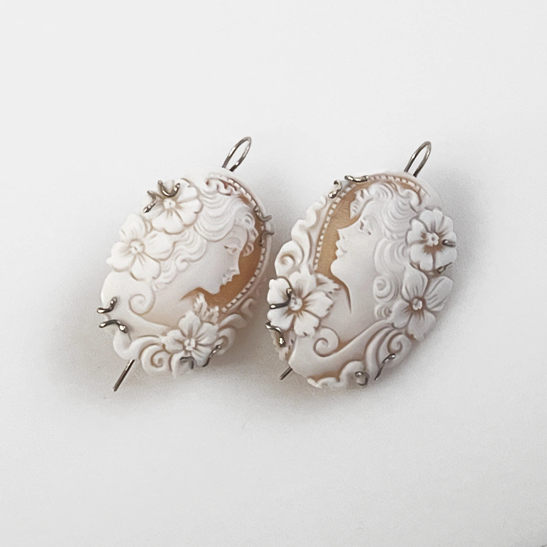 Cameo Earrings Profile Woman