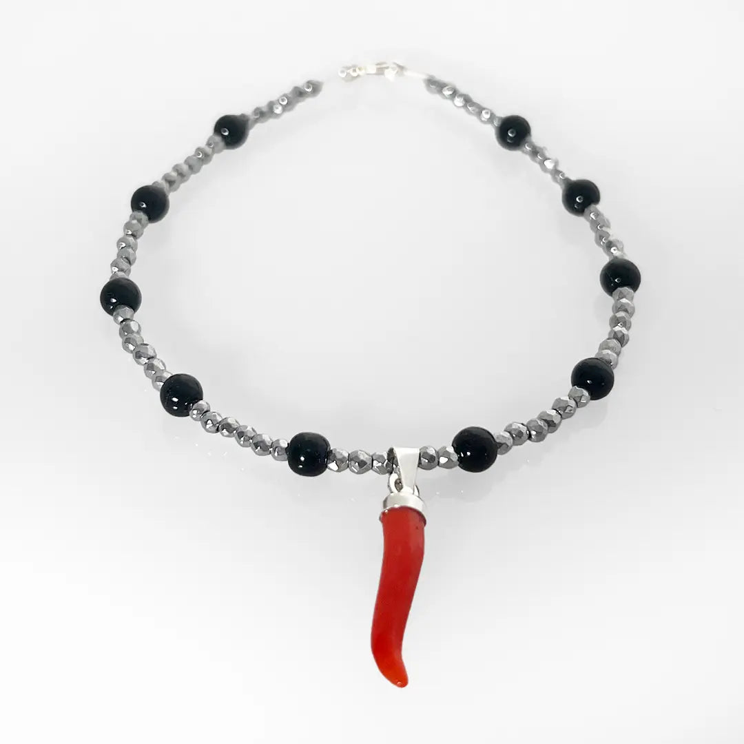 Silver Bracelet with Lucky Horn