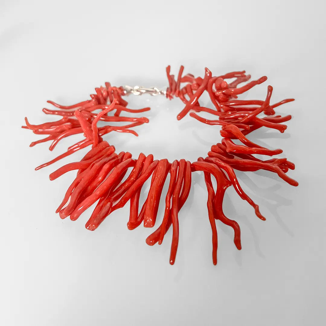 Red Coral Fringe Bracelet