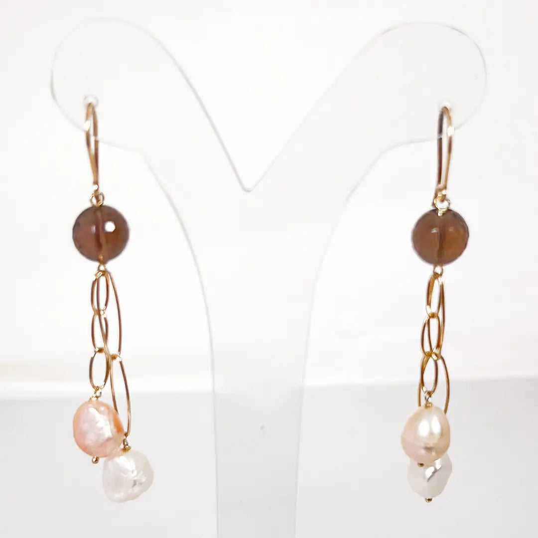 Fantasy Silver Earrings with Pearls